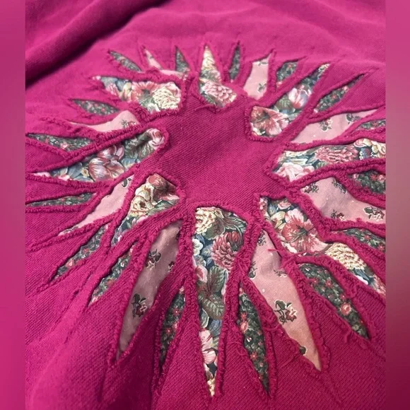 90s Patchwork Quilted Crewneck Sweater Hanes 2X - Picture 2 of 4